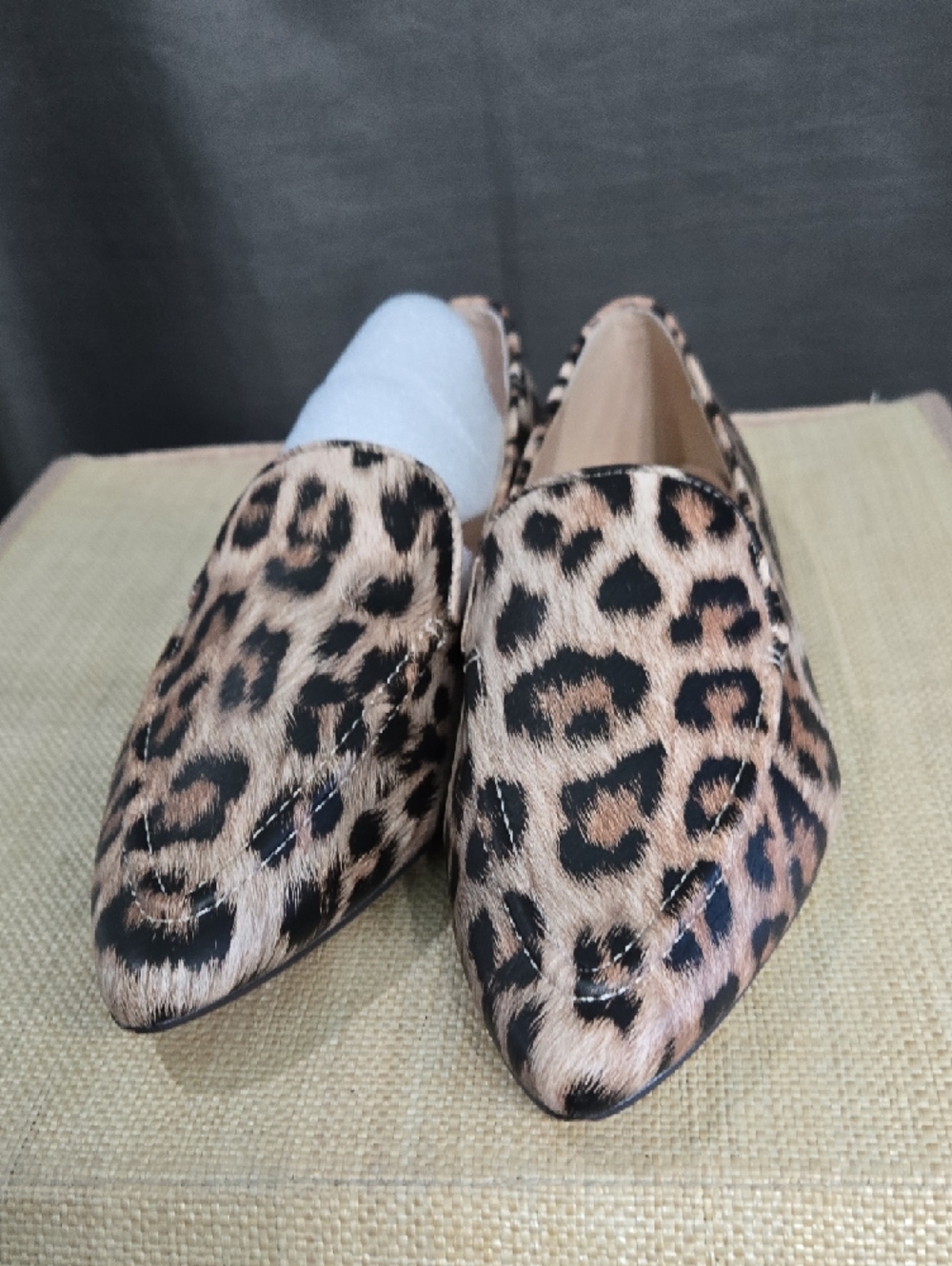 Charles David Leopard Print Pointed Loafers in Tan and Black - Picture 5 of 11